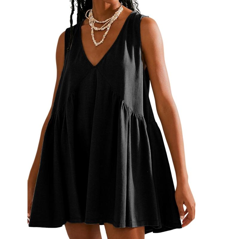 DANNA™ - Casual Women’s V-Neck Tank Dress with Flared A-Line