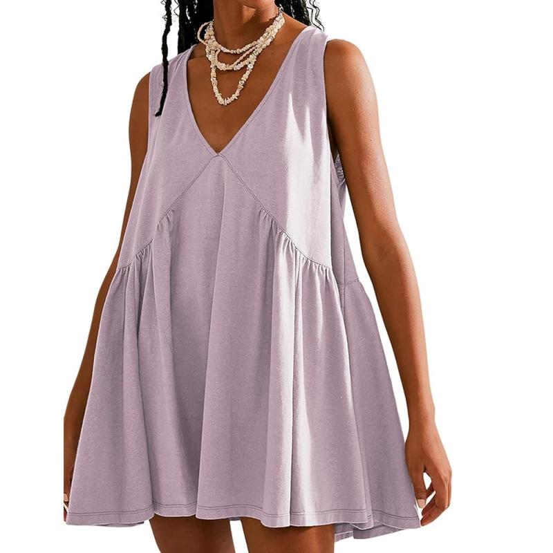 DANNA™ - Casual Women’s V-Neck Tank Dress with Flared A-Line